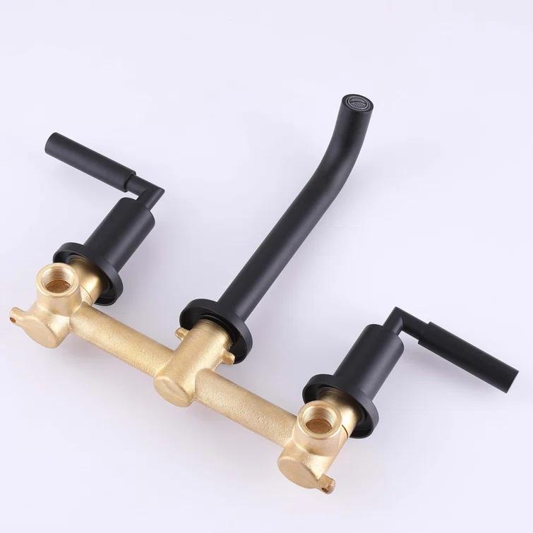 10.08" Widespread Bathroom Faucet 3 Hole, 2-handle Bathroom Sink Faucet with Drain Assembly