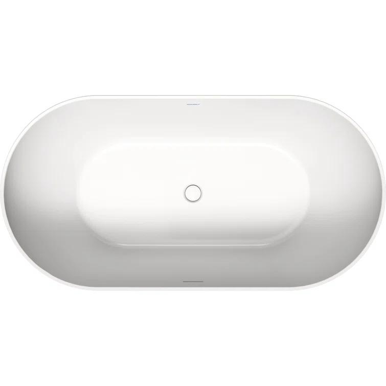 58" x 30" Freestanding Soaking Acrylic Bathtub
