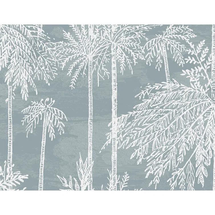 Bluestone Palm Grove Embossed Vinyl Wallpaper Roll