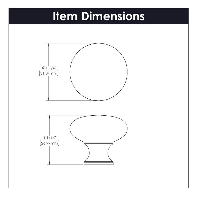 1" Length Bar Knob