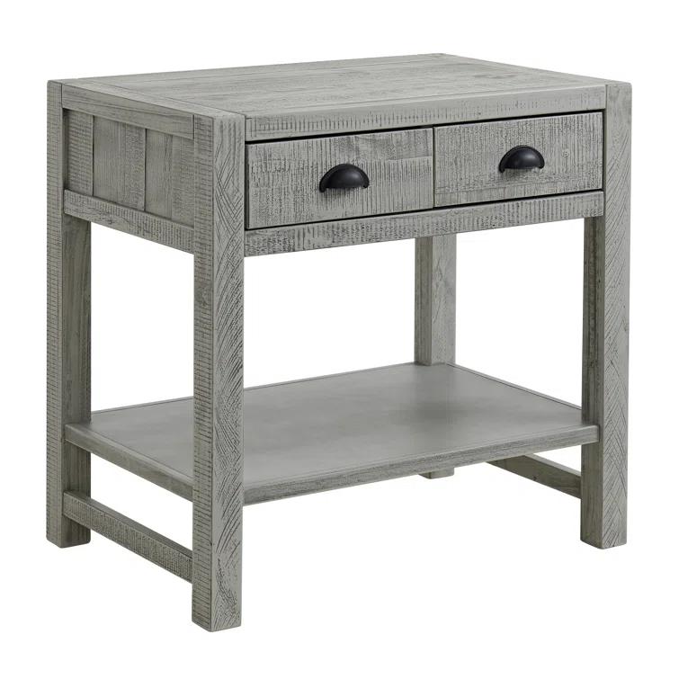 Arden 2-Drawer Wood Nightstand, Perfect for Modern Rustic, Boho or Traditional Bedroom, Functional and Stable Storage, 28W x 19D x 26 3/8H