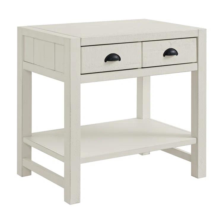 Arden 28" W Bohemian Style Rectangular Nightstand With 2 Drawers 1 Open Shelf With Hidden Fasteners