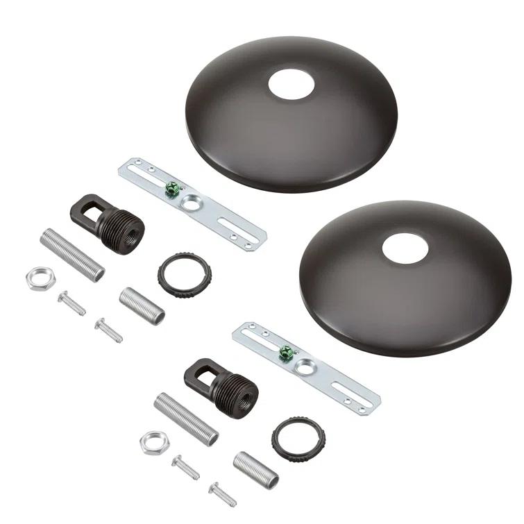 Aspen Creative 21511-12 Canopy Kit, 5"D with Collar Loop, 1" Center Hole, Oil Rubbed Bronze, 2PK