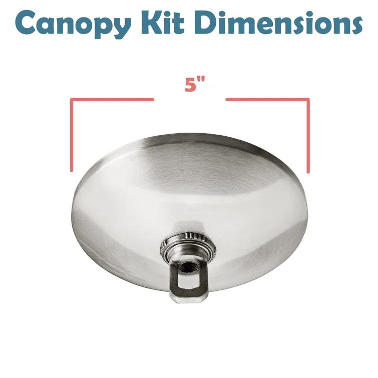 Aspen Creative 21511-12 Canopy Kit, 5"D with Collar Loop, 1" Center Hole, Oil Rubbed Bronze, 2PK