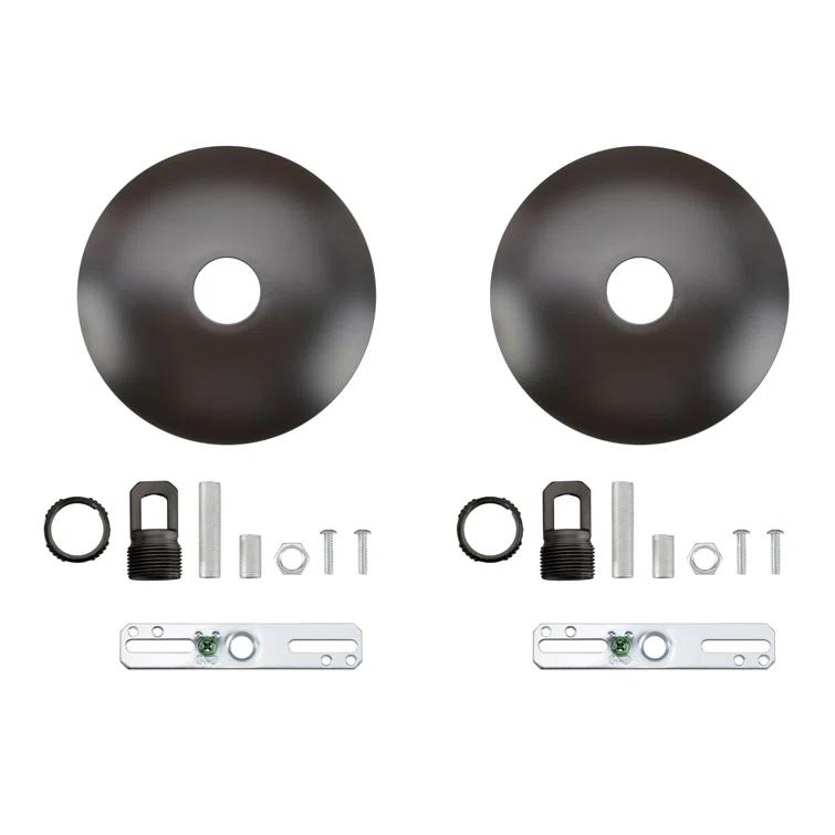 Aspen Creative 21511-12 Canopy Kit, 5"D with Collar Loop, 1" Center Hole, Oil Rubbed Bronze, 2PK