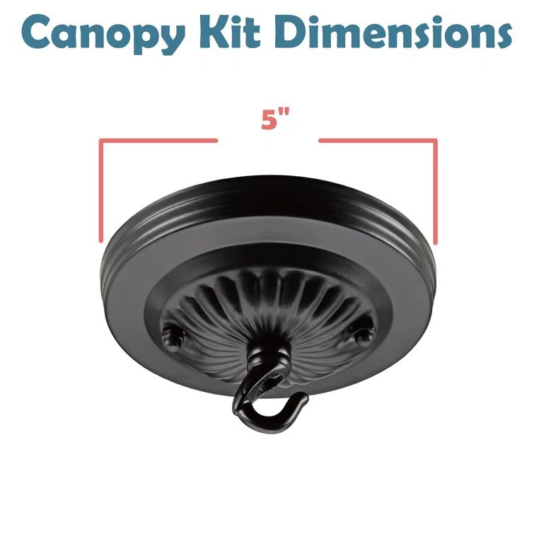 Aspen Creative 21514-21 Canopy Kit, 5"D with Hook, 7/16" Center Hole, Antique Brass