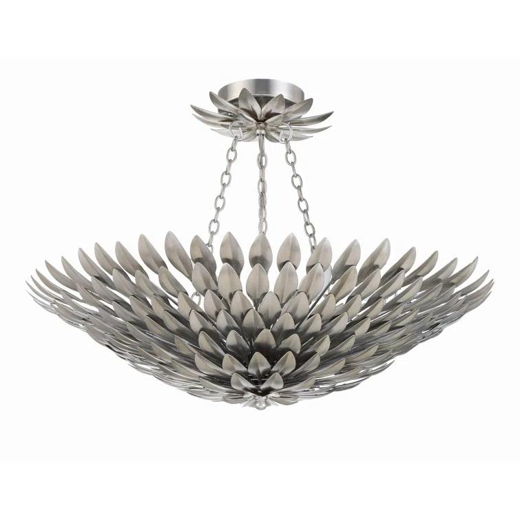 Broche 6 Light Antique Silver Ceiling Mount