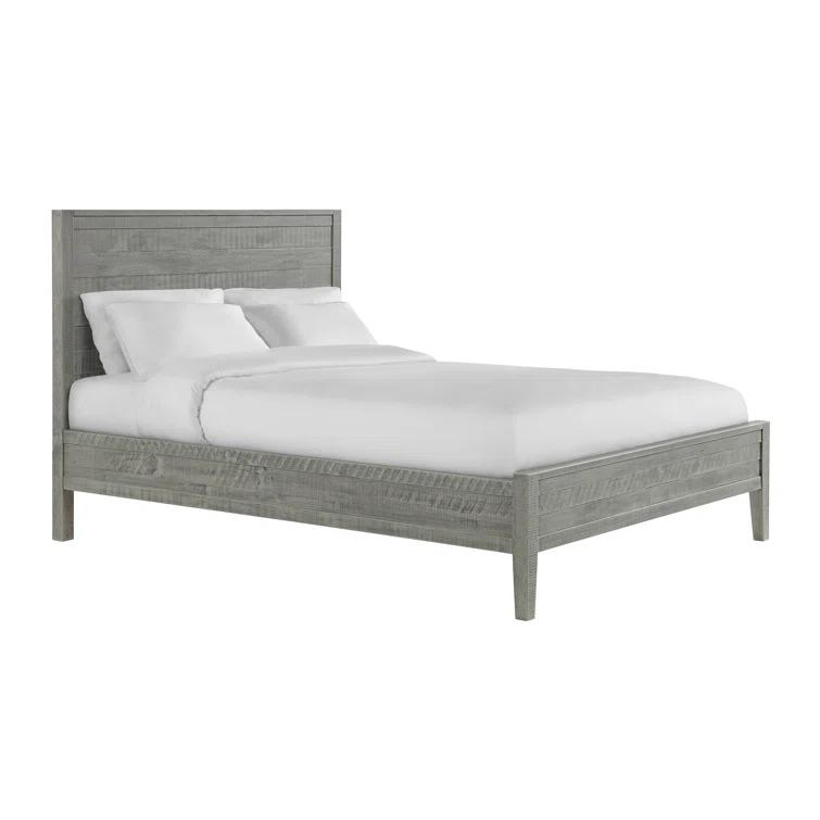 Arden 5-Piece King Bedroom Furniture Set w/ King-Sized Bed, 2x 2-Drawer Nightstands, 5-Drawer Chest & 6-Drawer Double Dresser, Solid Wood Set, Metal Bar Handles & Elegant Light Driftwood Finish