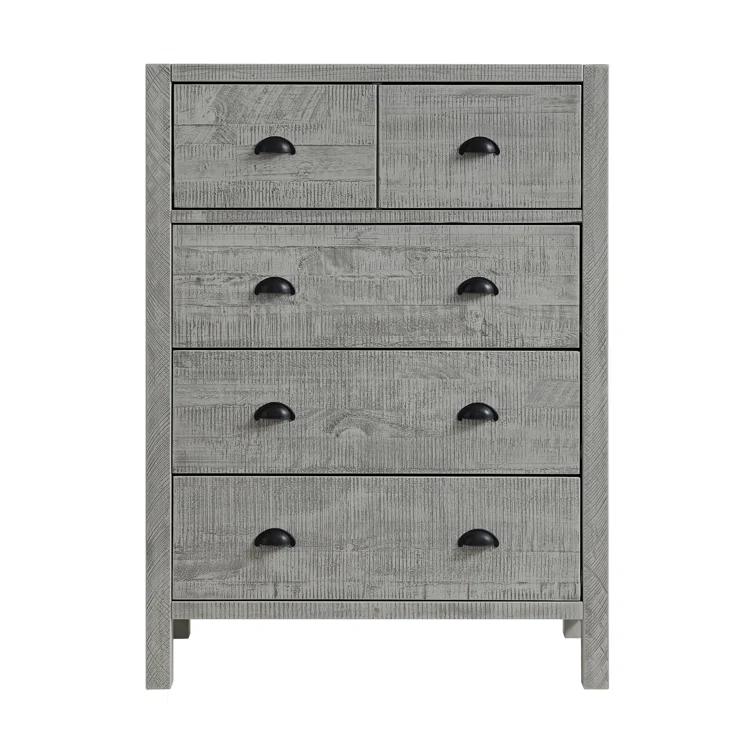 Alaterre Arden 36" W Bohemian Style Rectangular Chest With 5 Drawers, With Hidden Fasteners
