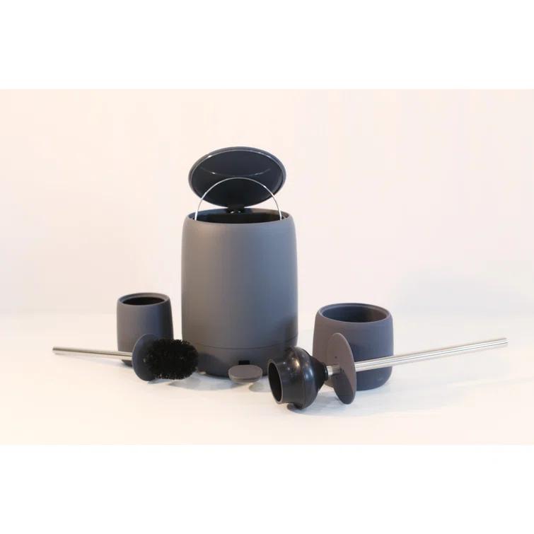 Blomus SONO Black Decorative Toilet Plunger and Holder