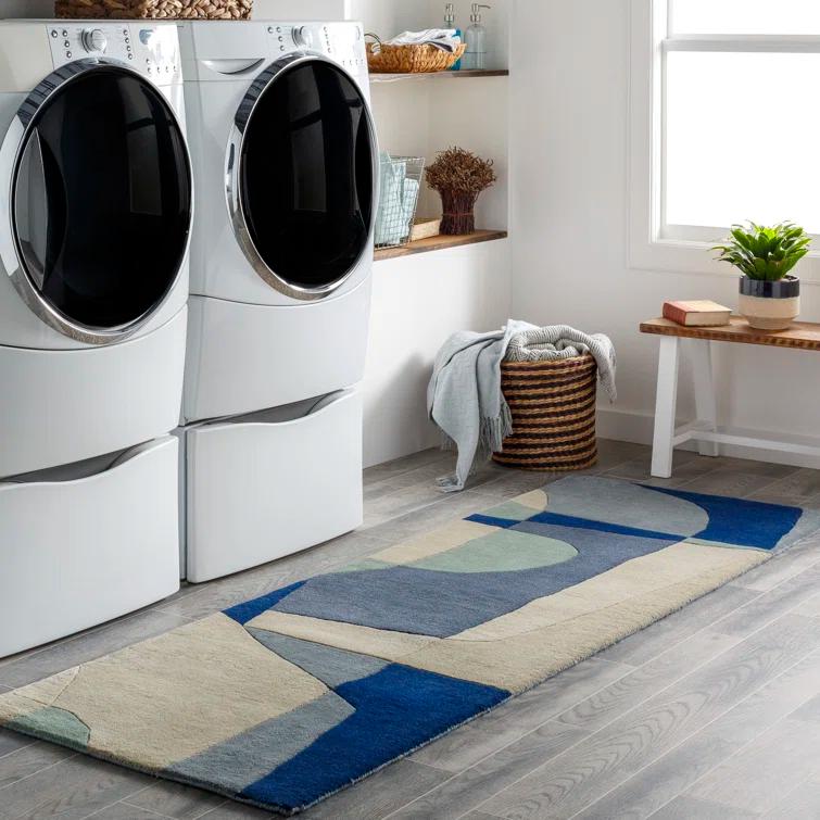 Gaye Wool Teal/Navy/Beige Rug