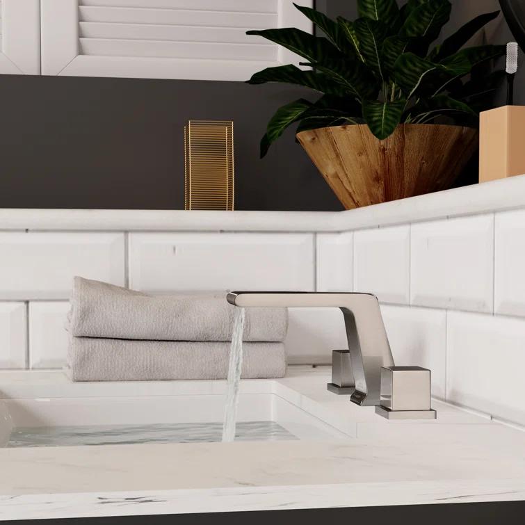 Widespread Faucet 2-Handle Bathroom Faucet with 3 Holes and Pop Drain