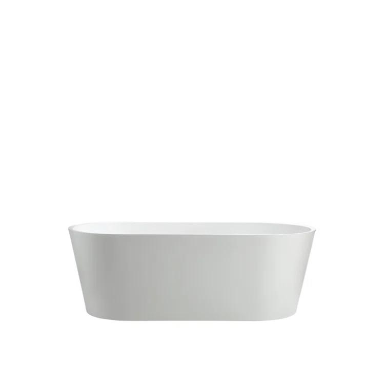 Iris 59" x 30" Freestanding Soaking Acrylic Bathtub