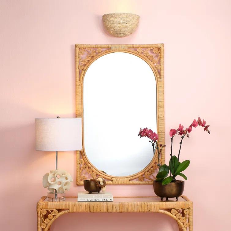 Primrose Rattan Flat Wall Mirror