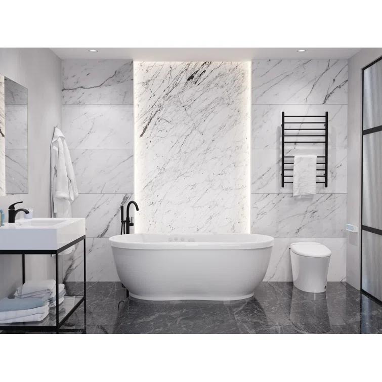 Lori 71.25” x 35.5” Freestanding Whirlpool and Air Acrylic Bathtub