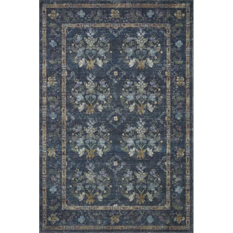 Rifle Paper Co. x Loloi Courtyard Navy Area Rug feat. CloudPile