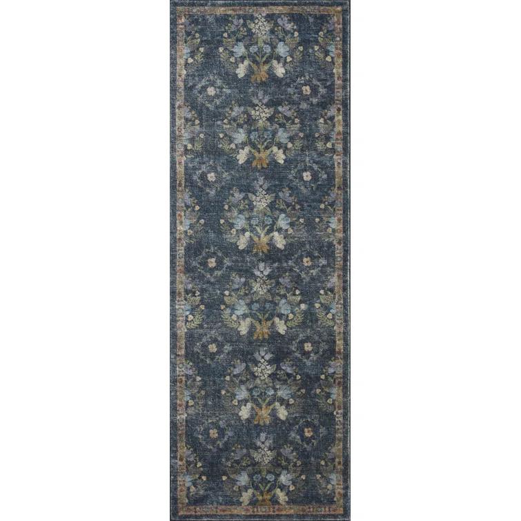 Rifle Paper Co. x Loloi Courtyard Navy Area Rug feat. CloudPile