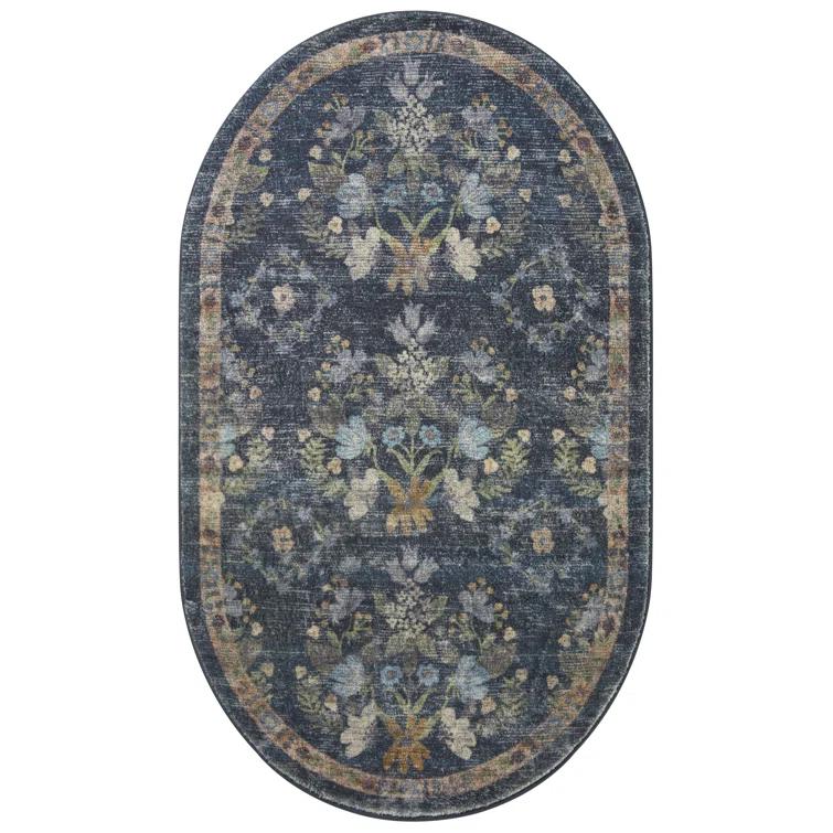 Rifle Paper Co. x Loloi Courtyard Navy Area Rug feat. CloudPile