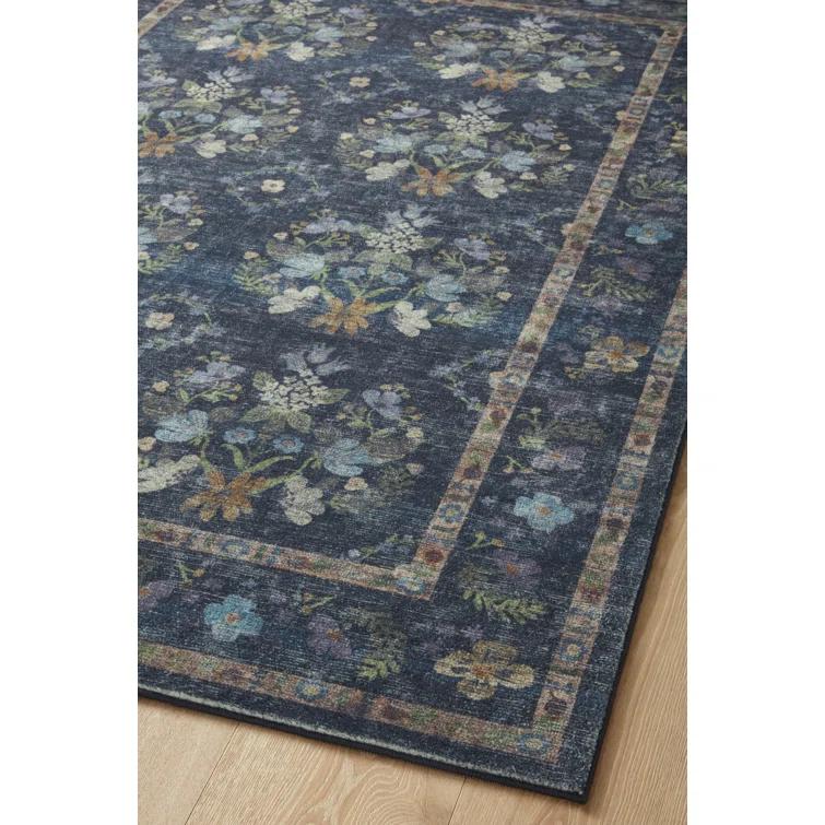 Rifle Paper Co. x Loloi Courtyard Navy Area Rug feat. CloudPile