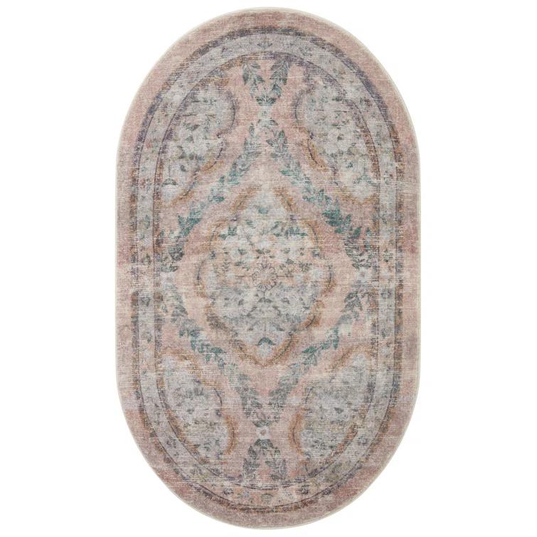 Rifle Paper Co. x Loloi Courtyard Blush Area Rug feat. CloudPile
