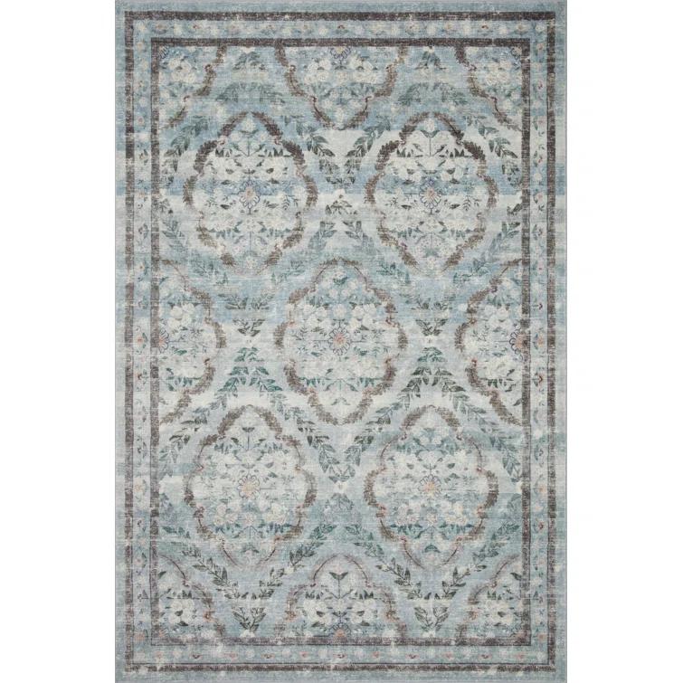 Rifle Paper Co. x Loloi Courtyard Blue Area Rug feat. CloudPile