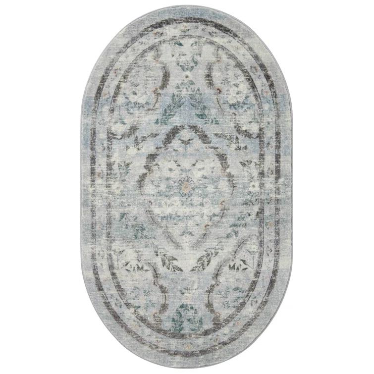 Rifle Paper Co. x Loloi Courtyard Blue Area Rug feat. CloudPile