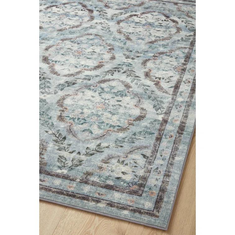 Rifle Paper Co. x Loloi Courtyard Blue Area Rug feat. CloudPile