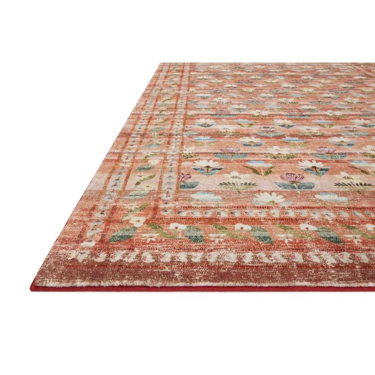 Rifle Paper Co. x Loloi Courtyard Terracotta Area Rug feat. CloudPile