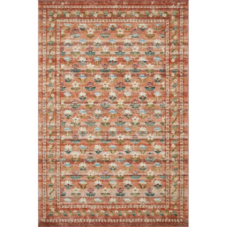 Rifle Paper Co. x Loloi Courtyard Terracotta Area Rug feat. CloudPile