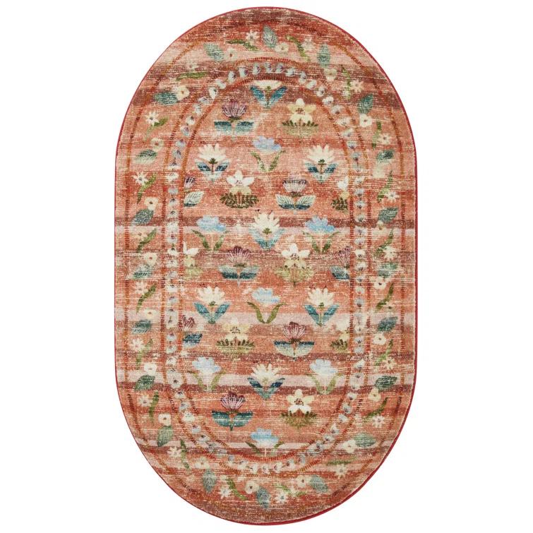 Rifle Paper Co. x Loloi Courtyard Terracotta Area Rug feat. CloudPile
