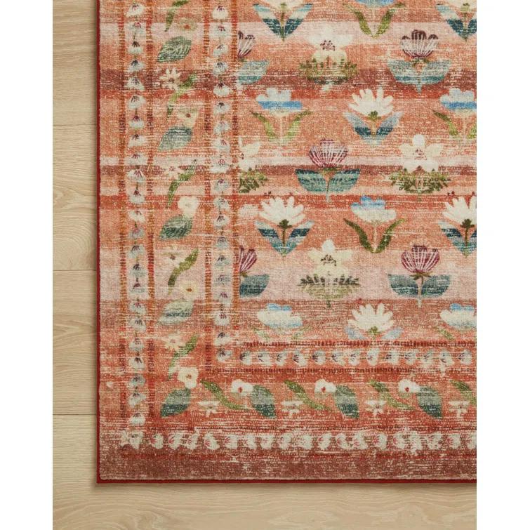 Rifle Paper Co. x Loloi Courtyard Terracotta Area Rug feat. CloudPile