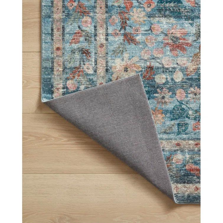Rifle Paper Co. x Loloi Courtyard Blue Area Rug feat. CloudPile