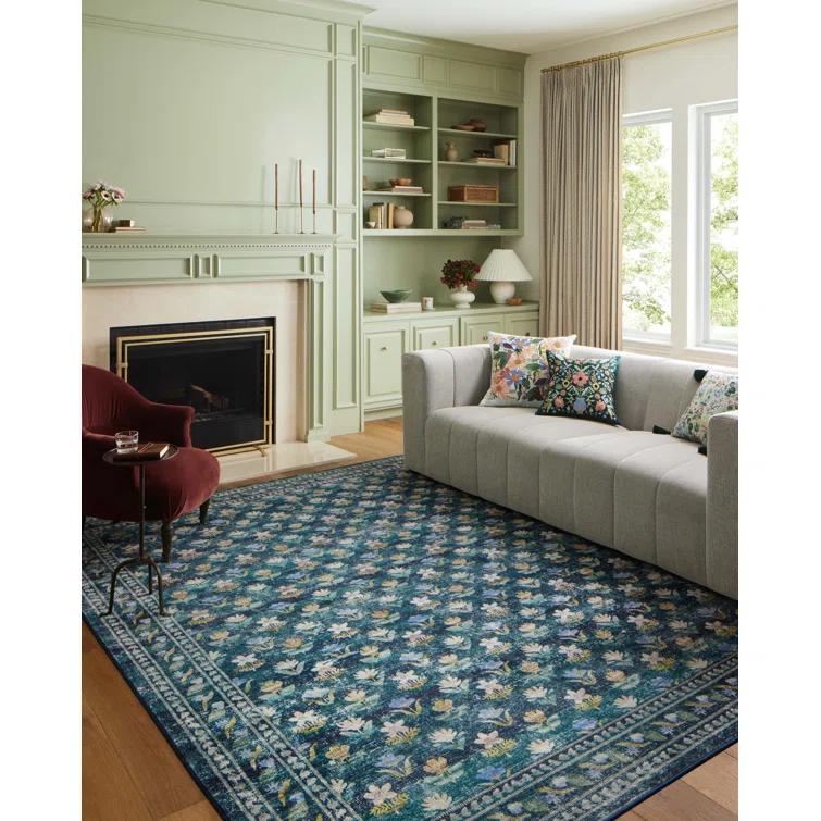 Rifle Paper Co. x Loloi Courtyard Emerald Area Rug feat. CloudPile