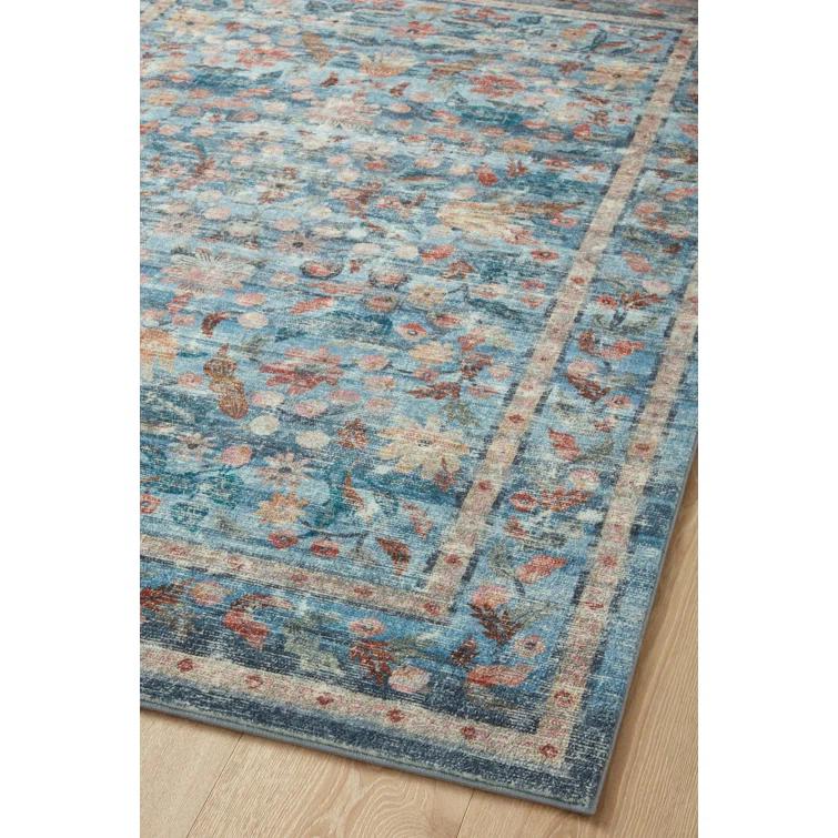 Rifle Paper Co. x Loloi Courtyard Blue Area Rug feat. CloudPile