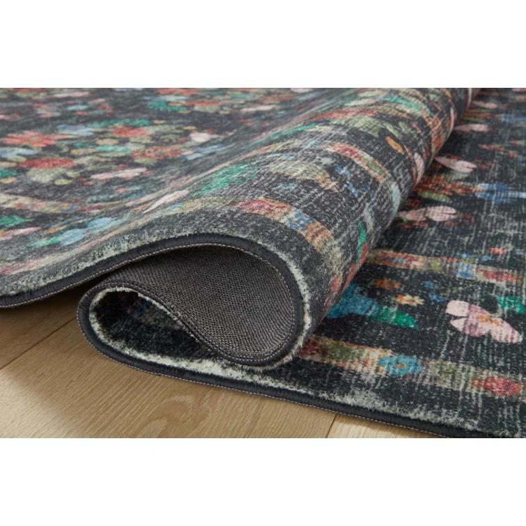 Rifle Paper Co. x Loloi Courtyard Charcoal Area Rug feat. CloudPile