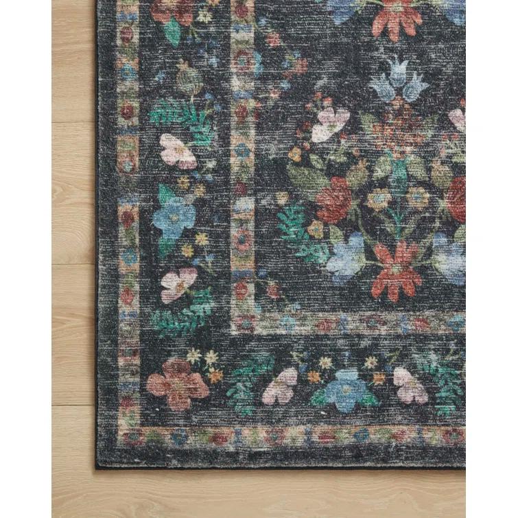 Rifle Paper Co. x Loloi Courtyard Charcoal Area Rug feat. CloudPile