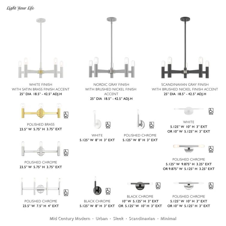 Martella 5 Light Metal Dimmable Geometric Chandelier