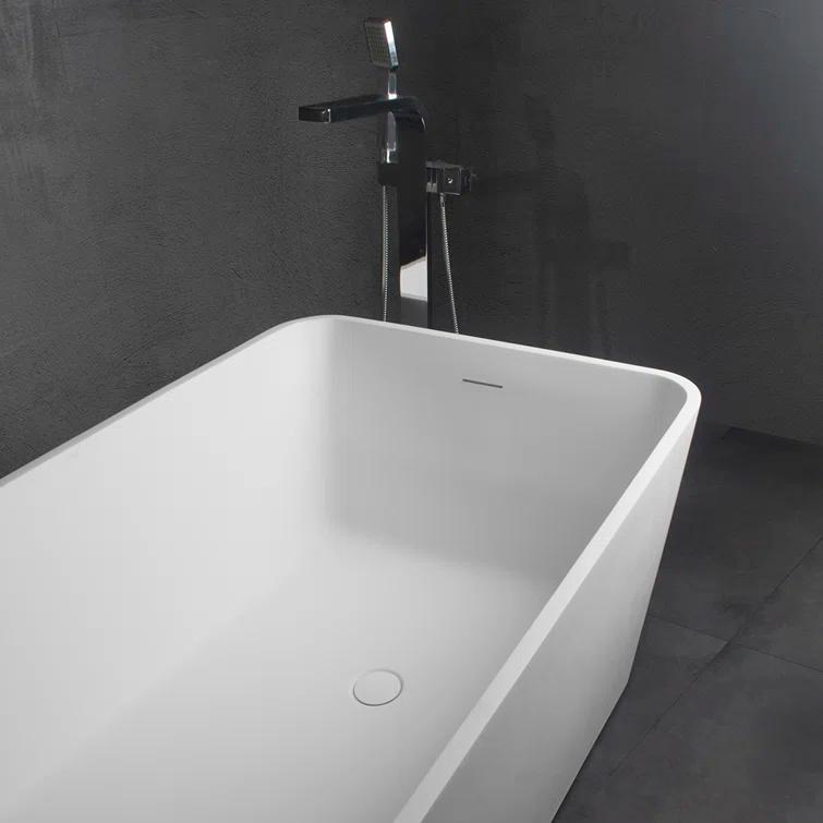 59'' x 30'' Freestanding Soaking Solid Surface Bathtub