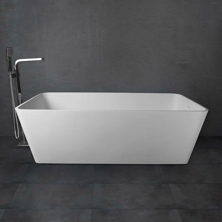 59'' x 30'' Freestanding Soaking Solid Surface Bathtub