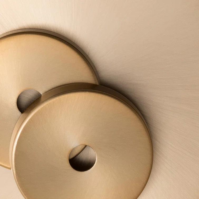 Sylvan Vibrant Gold Brass 2-Light Dimmable Sconce with Silk Shade