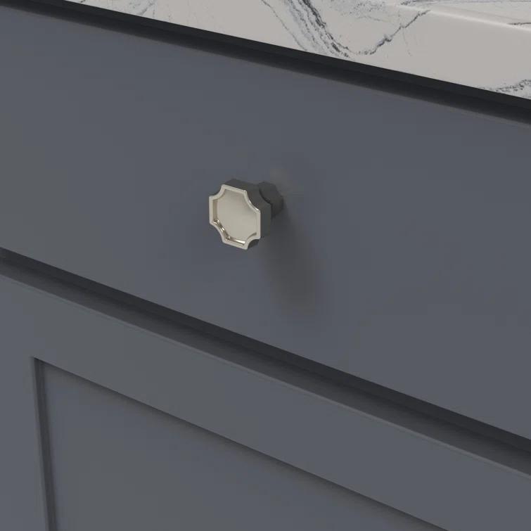 Polished Nickel Square Knob with Mounting Hardware