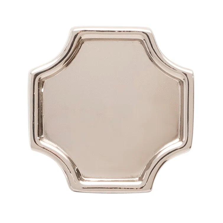 Polished Nickel Square Knob with Mounting Hardware
