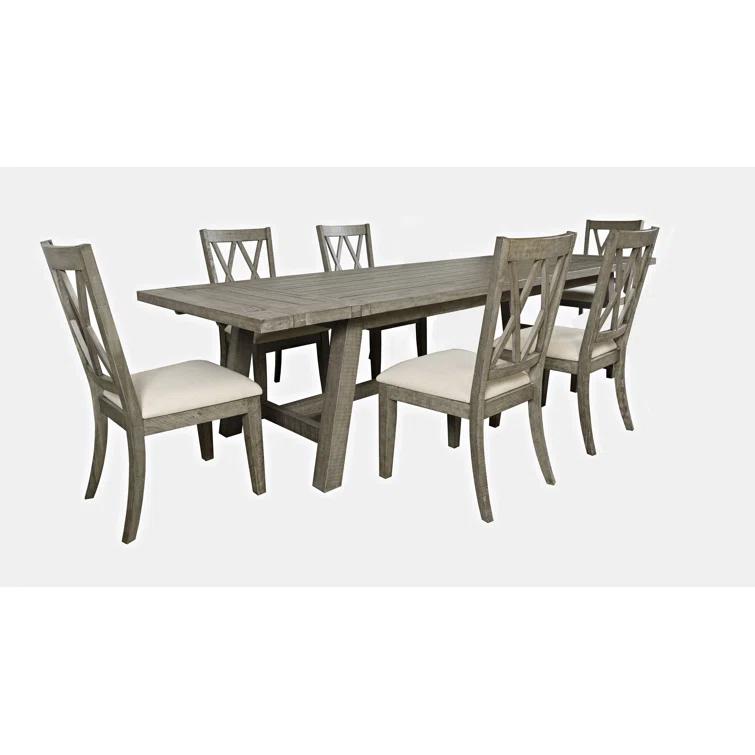 Fahrettin - Person Extendable Pine Solid Wood Solid Wood Top Trestle Dining Set