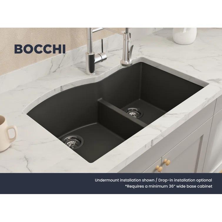 Campino 33'' L Double Bowl Granite Kitchen Sink