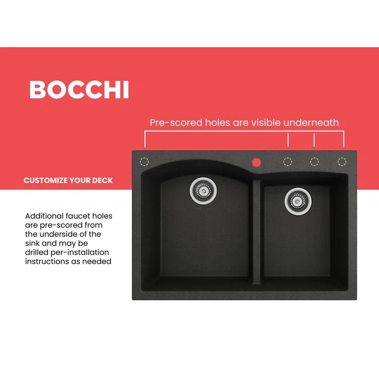 Campino 33'' L Double Bowl Granite Kitchen Sink