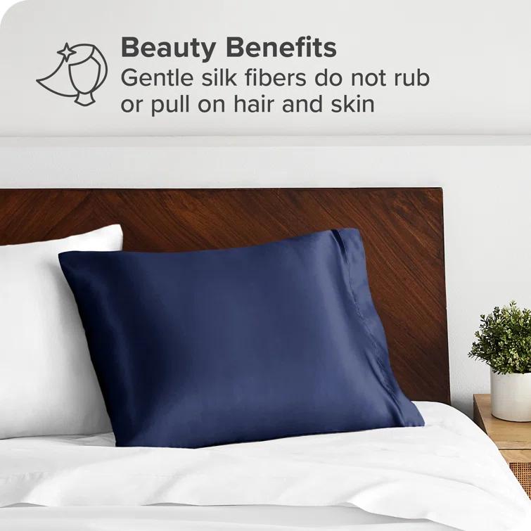 Bare Home 100% Mulberry Silk Pillowcase Zipper Closure