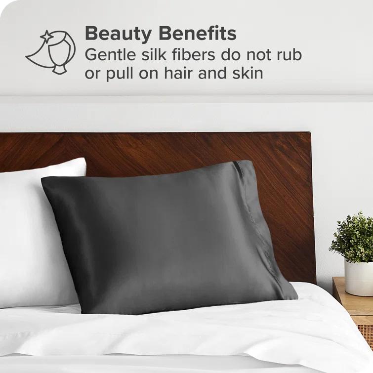 Bare Home 100% Mulberry Silk Pillowcase Envelope Closure