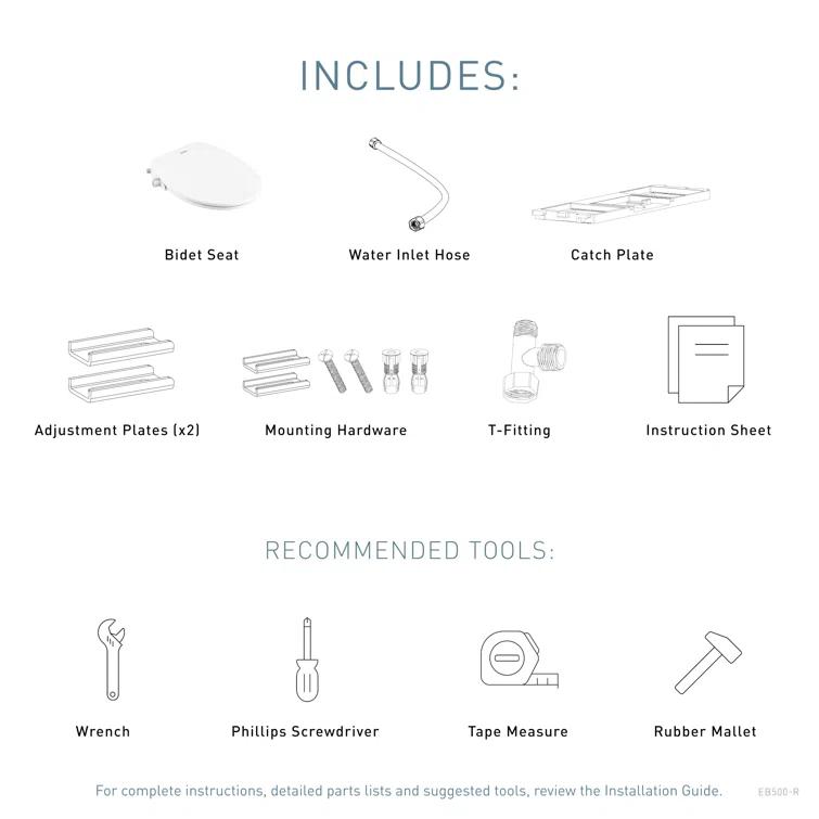 2-Series Non Electronic Bidet Seat for Round Toilets in White