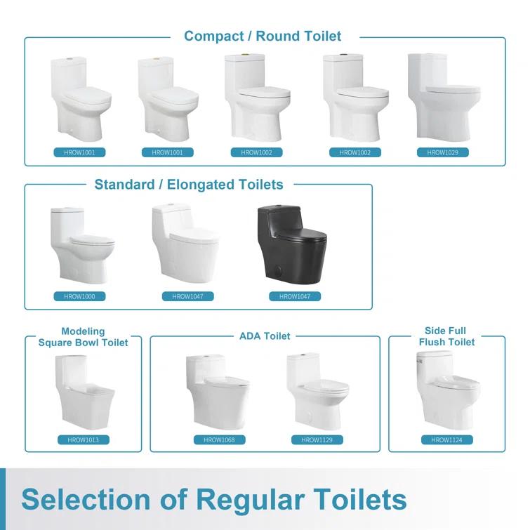 Greta Tornado Powerful Flush One-Piece Toilet, 1.28 GPF Elongated Floor Mounted