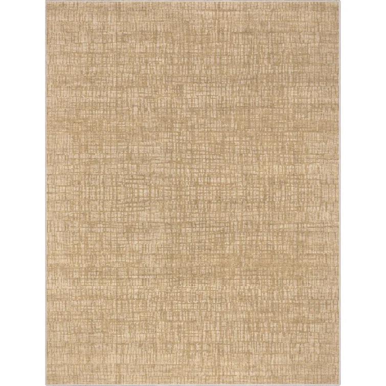 Nuzzo Nightscape Modern Geometric Flat-Weave Beige Area Rug